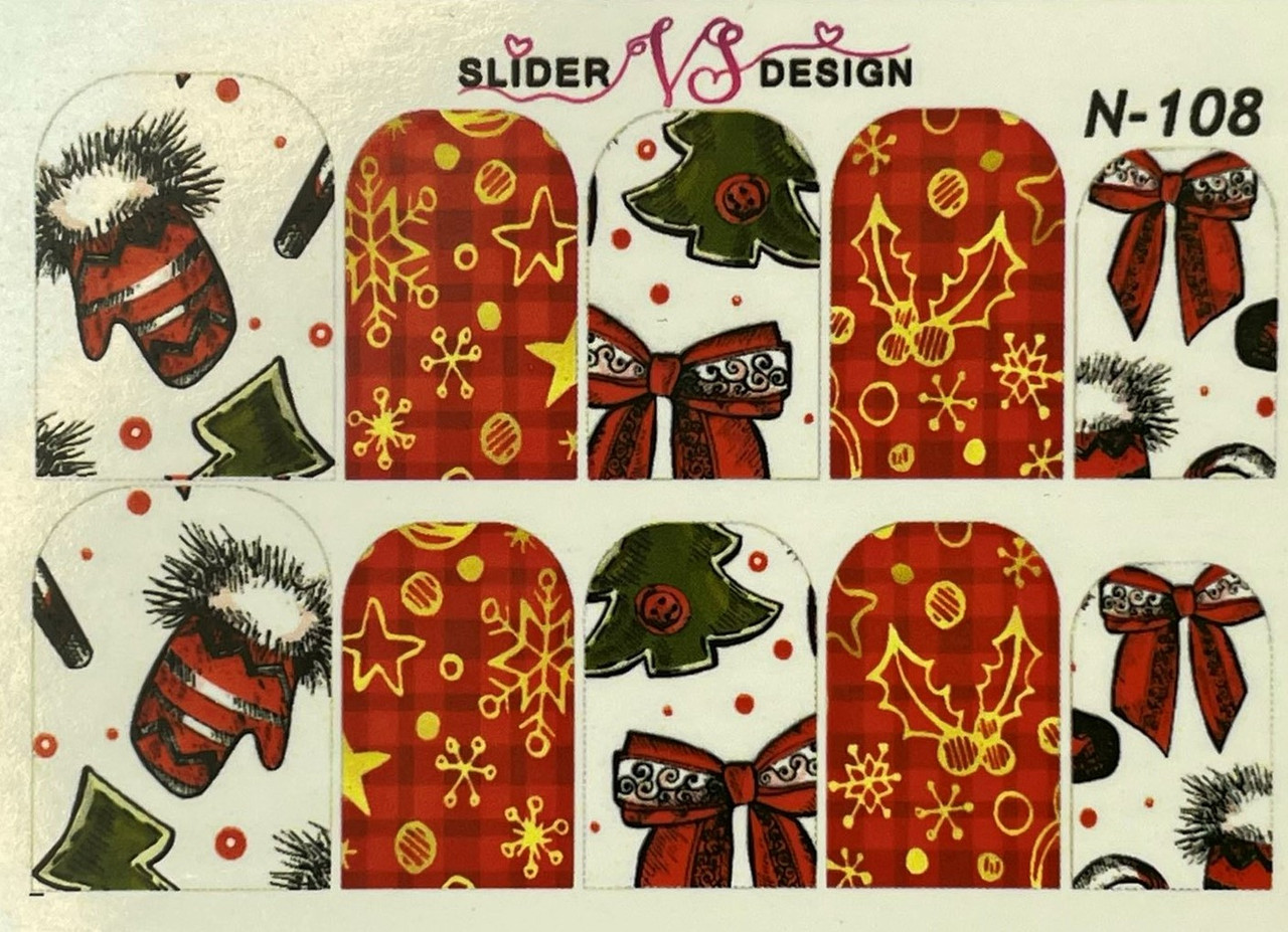 Наліпка слайдер дизайн для нігтів VS NAILS N-108, фото 1