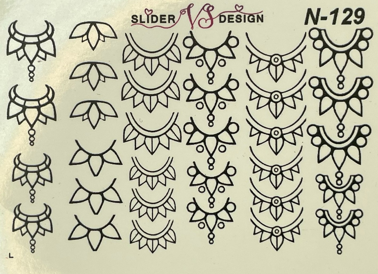 Наліпка слайдер дизайн для нігтів VS NAILS N-129, фото 1