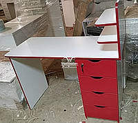 Маникюрный столик с красными фасадами Модель V345
