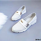 Перфоровані білі шкіряні мокасини 37 р-р, фото 2