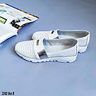 Перфоровані білі шкіряні мокасини 37 р-р, фото 7