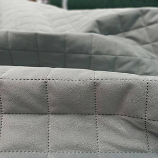 Стьобана тканина Trinity 14 Grey Squares M, велюр