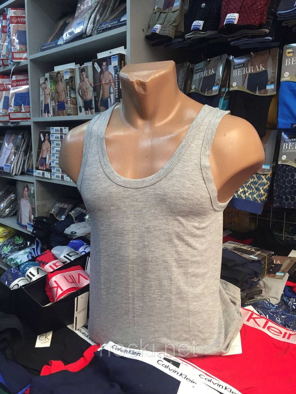 Майка чоловіча бавовна сіра Туреччина Berrak, фото 1