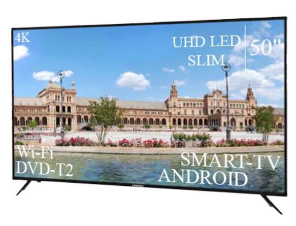 Сучасний Телевізор Liberton 50" Smart-TV+DVB-T2+USB АДАПТИВНИЙ UHD,4K+Android 9.0