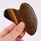 Скребок для масажу гуаша з каменю Тигрове око, фото 2