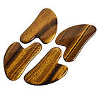 Скребок для масажу гуаша з каменю Тигрове око, фото 3