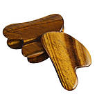 Скребок для масажу гуаша з каменю Тигрове око, фото 4