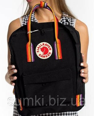 Рюкзаки kanken fjallraven оригінал сумка канкен Веселка портфель ранець Rainbow з райдужними ручками, фото 1