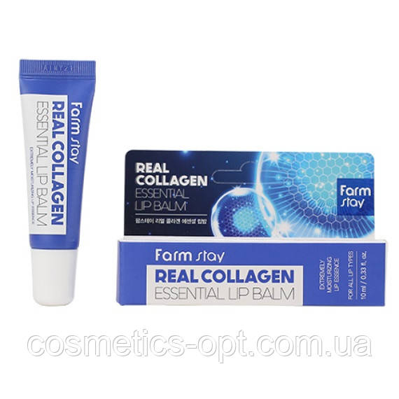 Восстанавливающий бальзам для губ с коллагеном FarmStay Real Collagen Essential Lip Balm, 10 мл - фото 1 - id-p1407572546