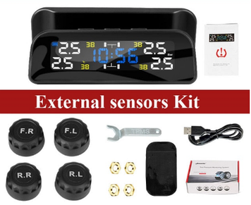 Система контролю тиску в шинах TPMS T3 + зовнішні датчики коліс до 3.5 Бар ковпачки