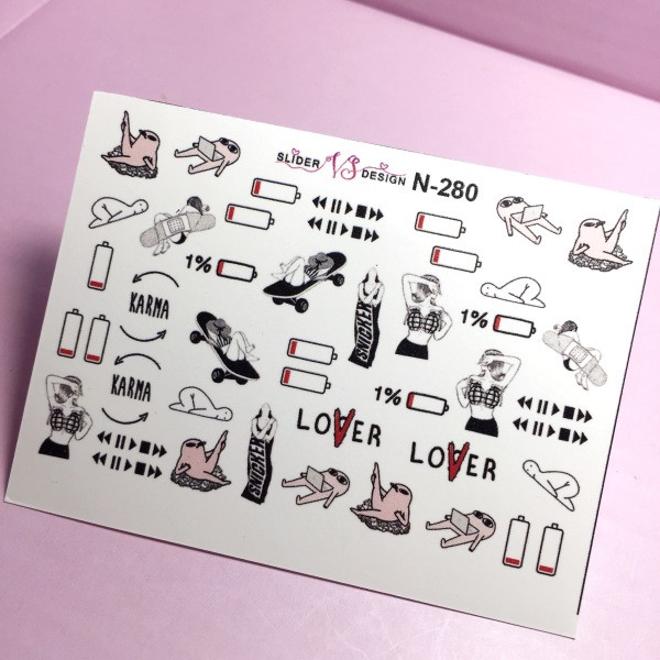 Наліпка слайдер дизайн для нігтів VS NAILS N-280, фото 1