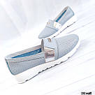 Перфоровані блакитні шкіряні мокасини 37 та 39 р-ри, фото 4