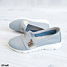 Перфоровані блакитні шкіряні мокасини 37 та 39 р-ри, фото 3