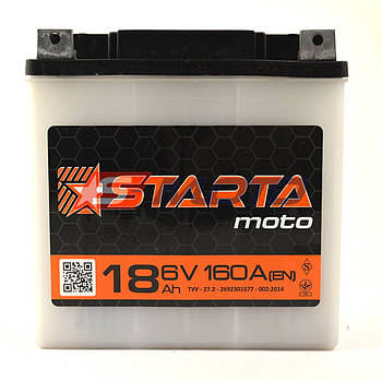 Акумулятор 6в 18а STARTA (140x75x140) сухозаряджений