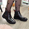 Черевики челсі жіночі лакові з квадратним носком. Колір чорний. 37 розмір, фото 2
