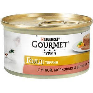 Консерва Gourmet Gold Гурме Голд террін з качкою, морквою і шпинатом для котів 85 г