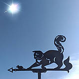 Флюгер Кіт, Кішка з мишкою, флюгер на дах з металу 2 мм., фото 10