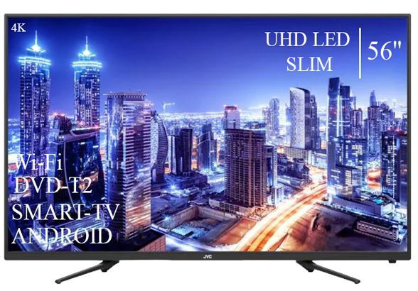 Сучасний Телевізор JVC 56" Smart-TV ULTRA HD T2 USB Android 9.0 Гарантія 1 РІК