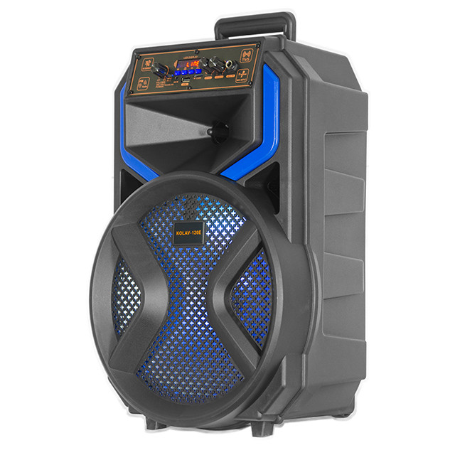 Акустична акумуляторна колонка 12 дюймів (USB/FM/BT/LED) KOLAV-120E, фото 1
