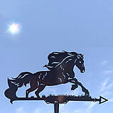 Флюгер Кінь, Мустанг, флюгер на дах з металу 2 мм., фото 10