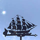 Флюгер Корабель, Вітрильник, флюгер на дах з металу 2 мм., фото 10