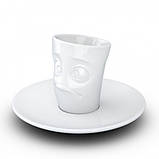 Порцелянова чашка з ручкою та блюдцем для еспресо "Завчений", 80 мл., фото 7