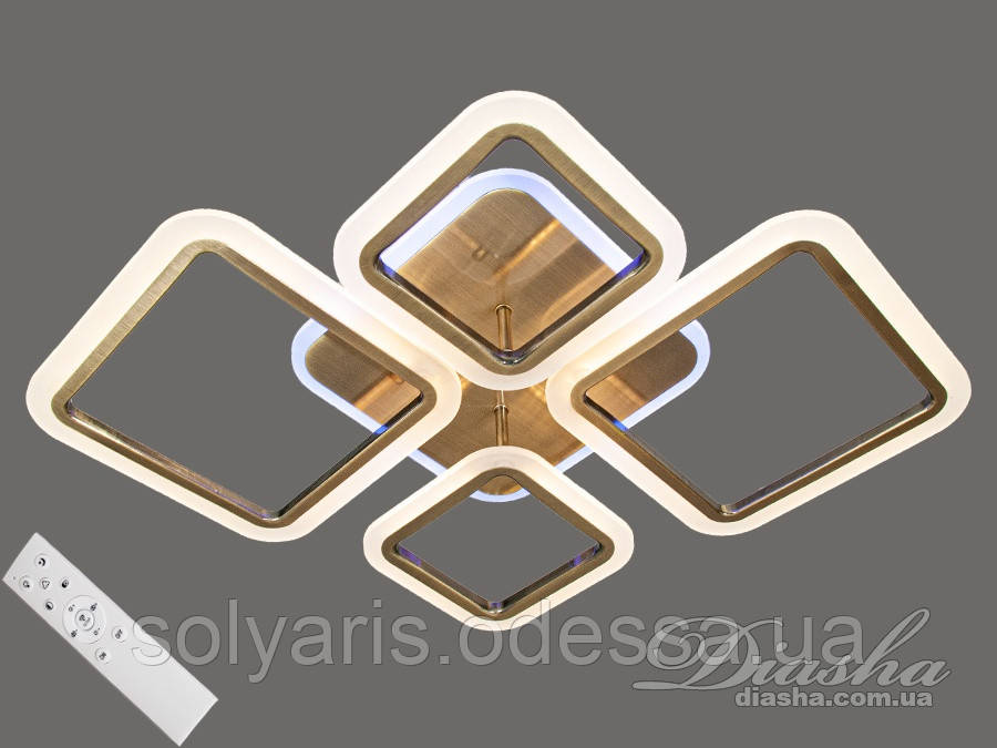 Стельова LED-люстра з димером і кольоровою підсвіткою, 80 W Варіанти A3011/2+2 LED 3color dimmer, фото 1