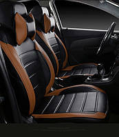 Чехлы на сиденья Nissan Juke модельные MAX-L из экокожи Черно-коричневый