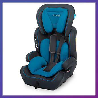 Автокрісло-бустер 2 в 1 для дітей від 1 року до 12 років Isofix Bambi M 4250 Blue блакитне