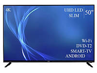 Современный Телевизор Bravis 50" Smart-TV ULTRA HD T2 USB Гарантия 1 ГОД!