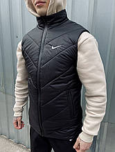 Жилетка чоловіча Nike Clip чорна осіння весняна Безрукавка чоловіча Найк Куртка спортивна