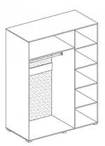 Шафа Б'янко 3Д з дзеркалом 2200х1200х570мм дуб артезіан + графіт Світ Меблів, фото 2