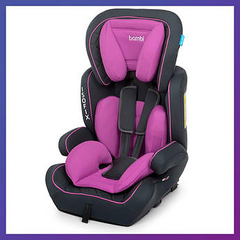 Автокрісло-бустер 2 в 1 для дітей від 1 року до 12 років Isofix Bambi M 4250 Purple фіолетове