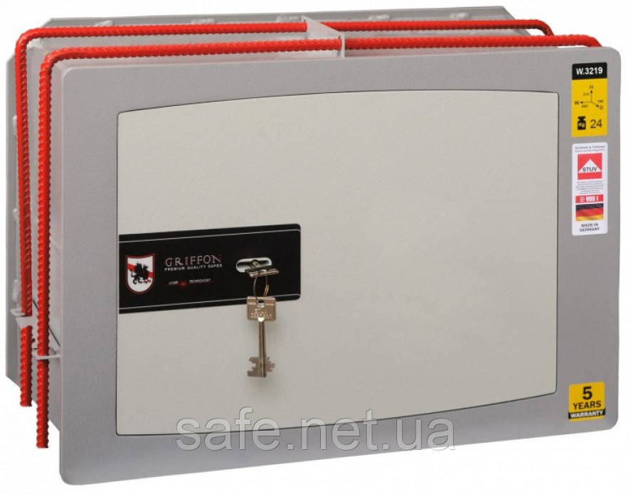 Сейф вбудований у стіну Griffon W.3219.К (ВxШxГ:315x440x190), сейф у стіну, сейфмик, сейф для дому, фото 1