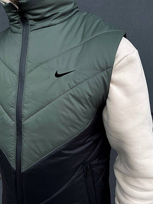 Жилетка чоловіча + штани + барсетка костюм осінній весняний 'Clip' Nike хакі-чорна безрукавка найк, фото 3