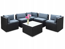 Комплект меблів з техноротанга кутовий Chiro чорний