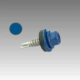 Саморез с шест. гол. с шайб. EPDM 4,8*19 DIN 7504K RAL 5005 зі св. за метом. (ящ. 2400 шт.) сигнальний синій