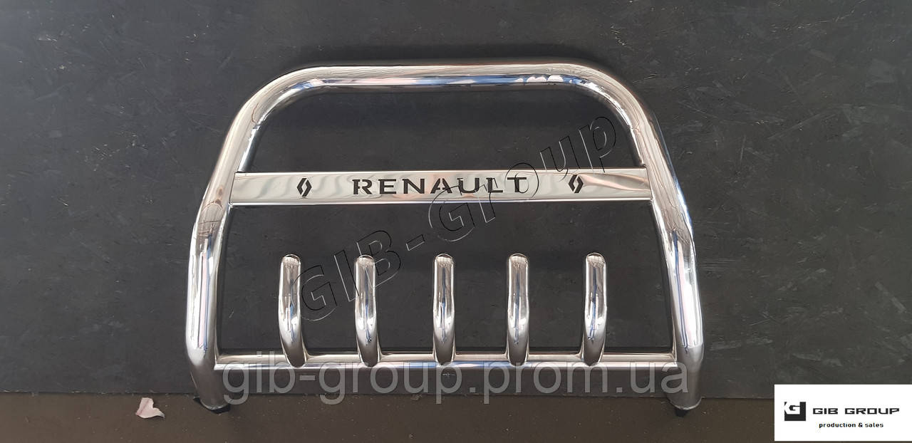 Захист переднього бампера - Кенгурятник Renault Duster (Renault + LOGO)