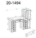 Професійний манікюрний стіл c бактерицидної уф лампою, полицею для лаків і ящиком Карго., фото 7