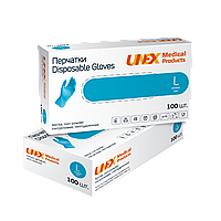 Рукавички нітрилові 4 г. Блакитні UNEX розмір L