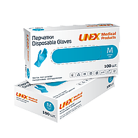 Рукавички нітрилові 4 г. Блакитні UNEX розмір M