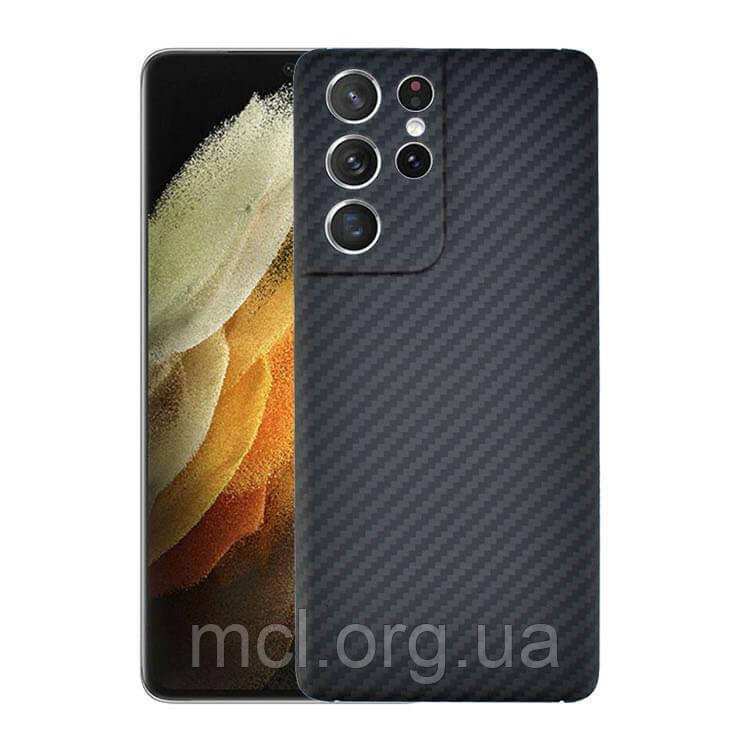 Карбоновий чохол для Samsung Galaxy S21 Ultra Camera case Karbon