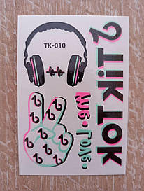 Флеш Тату. 11*8 См. Тимчасова, Перевідна. Тік-Ток, Тік-Ток. Неон 0