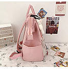 Рюкзак сумка повсякденна шкільна для дівчинки Teddy Beer(Тедді) з брелоком ведмедик рожевого кольору, фото 8