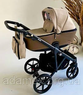Коляска Adamex Olivia CR 246 капучено тканину - коричнева шкіра