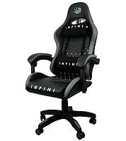 Стул геймерский Спортивне крісло Крісло офісне Infini Five ЧОРНО_СІРЕ Компютерне крісло Игровое кресло офисное