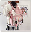 Рюкзак сумка для дівчинки Teddy Beer(Тедді) з брелоком рожевий ведмедик Goghvinci(AV290), фото 3