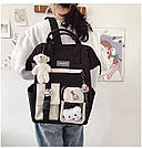 Рюкзак сумка для дівчинки Teddy Beer (Тедді) з брелоком ведмедик чорний Goghvinci (AV290), фото 2