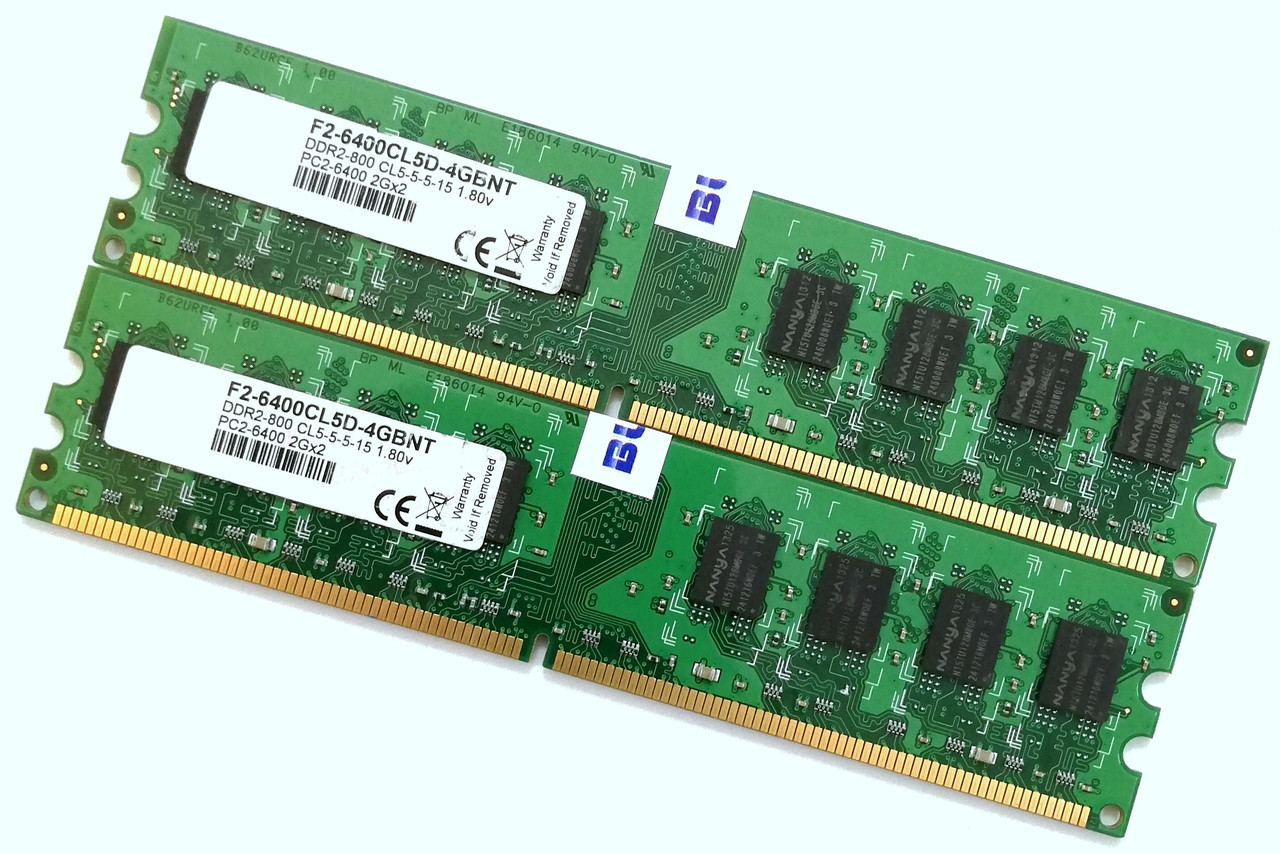 Пара оперативної пам'яті G.Skill DDR2 4Gb (2Gb+2Gb) 800MHz 6400U CL5 (F2-6400CL5D-4GBNT) Б/В