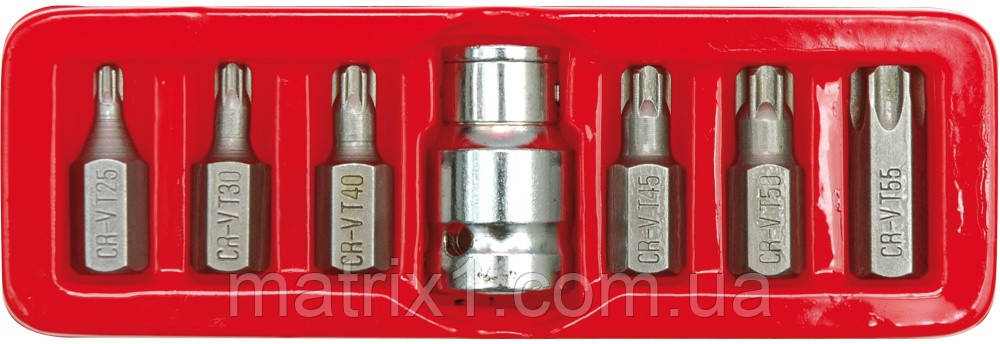 Набір насадок для ударно-поворотної викрутка TORX T25-55 1/2, 7 шт VOREL (Польща)